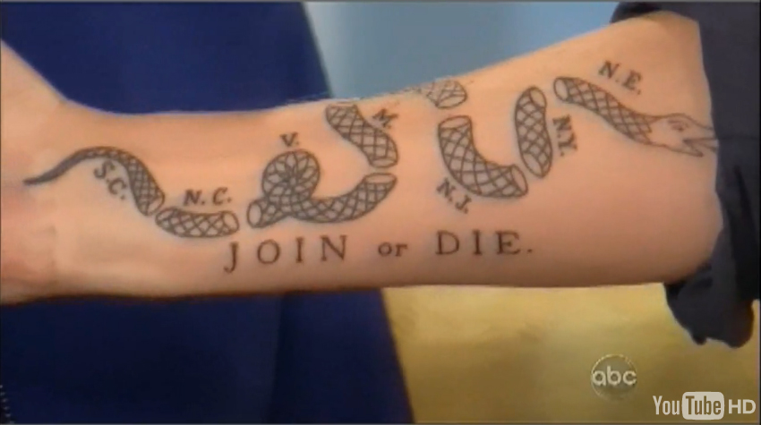 Join or Die tattoo