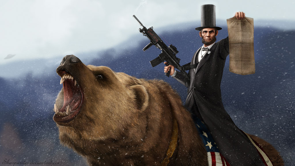 [Image: Abe-Lincoln-Riding-Grizzly-Bear-Holding-Gun.jpg]
