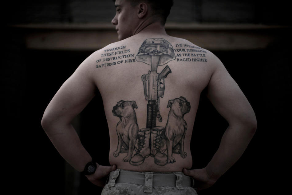 . Marine Corp. Tattoos in Afghanistan