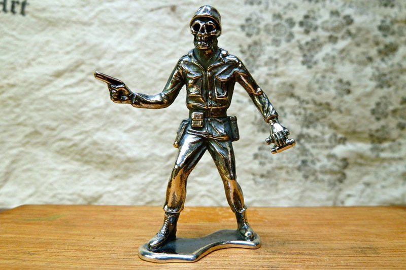 Classic Army Man Mortar Silver Toy Soldier 1 oz Sterling Silver .925 