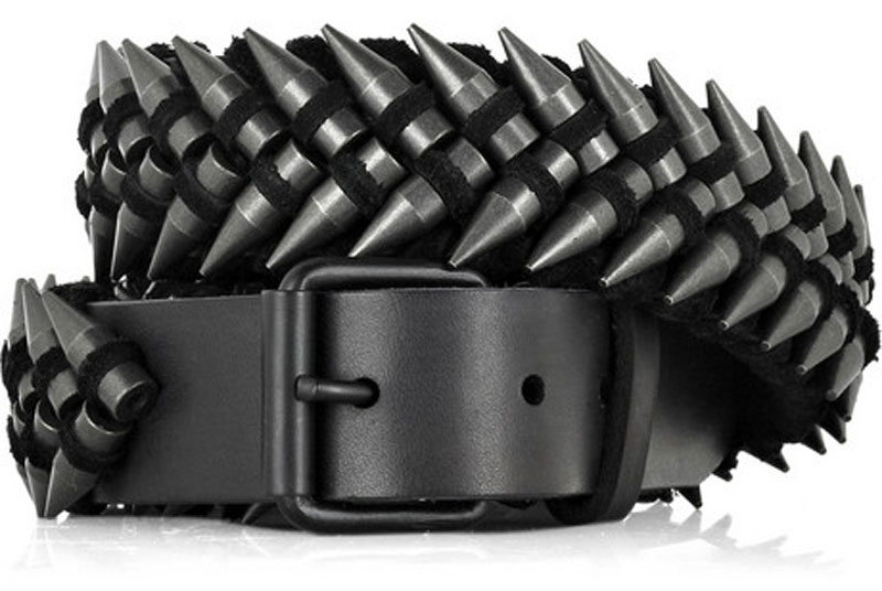 Balmain Leather and Suede Bullet Belt