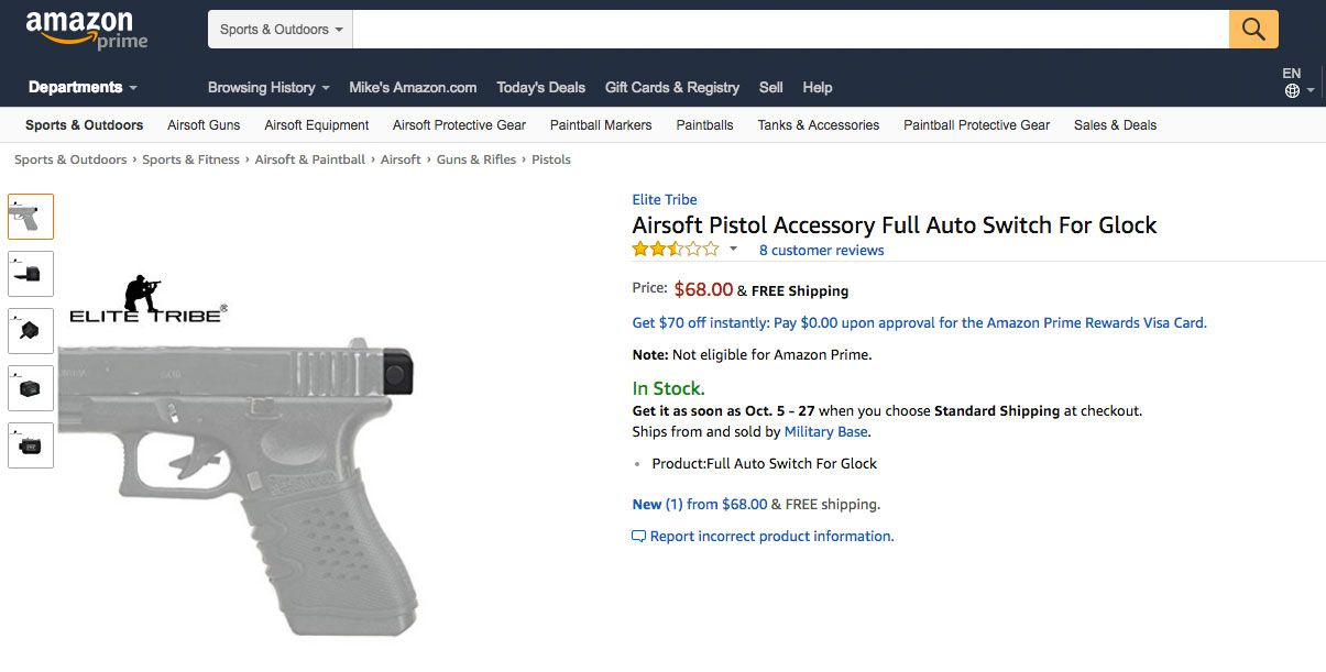 Autosear Switch For Glocks Being Sold On Amazon.